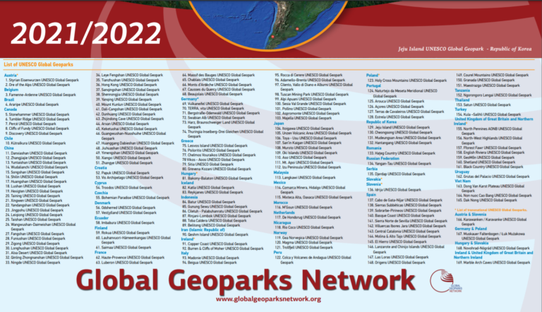LA NUOVA MAPPA “GNN MAP 2021\2022” INCLUDE TUTTI I 169 UNESCO GLOBAL GEOPARKS DI 44 PAESI